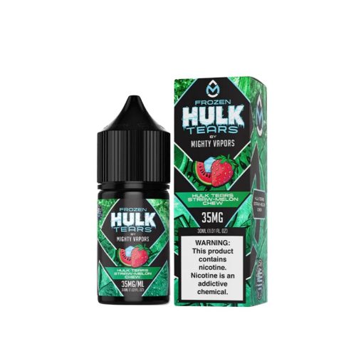 black and green frozen Hulk tears straw-melon chew 35mg bottle