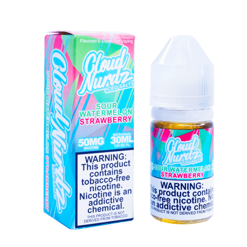 ICED Sour Watermelon Strawberry TFN Salt Nic by Cloud Nurdz (30ml) - Eliquidstop